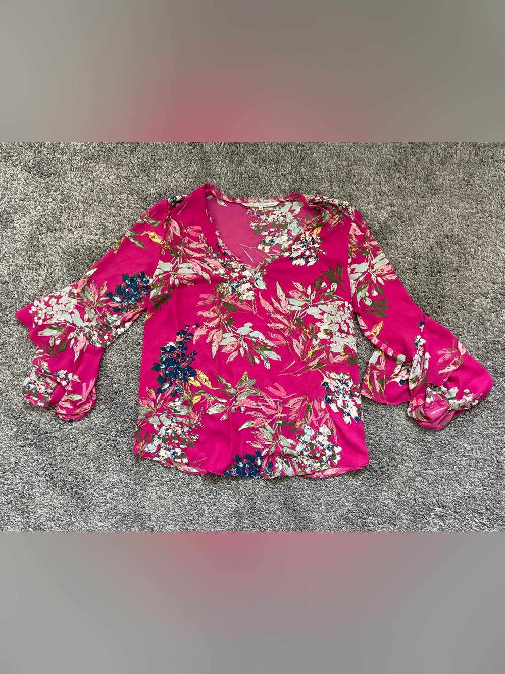 RACHEL Rachel Roy Pink Floral Print Blouse